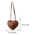 thumbnail image 2 of Bolso bandolera pequeño para mujer bolso de hombro en forma de corazón de PU de Color sólido bolso Hobo elegante, 2 of 9
