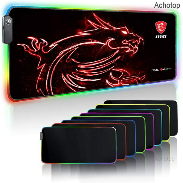 MSI Dragon-alfombrilla de ratón con luz LED para juegos, cubierta de teclado grande RGB, Base de goma antideslizante, alfombrilla de escritorio XL para PC LIUWENJING unisex