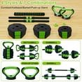 thumbnail image 2 of Adjustable Weight Dumbbell Set, 44LBS 4 in1 Dumbbells Set, Barbell Kettlebells Push Up Stand for Home Gym, Fitness Exercise Equipment for Men and Women Green One size, 2 of 6