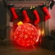 thumbnail image 1 of Esfera Gigante  Navideña Roja De Tela Cn Luces Led 77cm Base Metal, 1 of 5