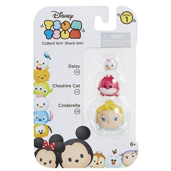 Tsum Tsum Disney Characters: Cinderella, Cheshire Cat & Daisy Mini Figures, Multicolor, 3-Pack