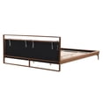 thumbnail image 6 of King Size Bed Frame,Platform King Bed Frame with PU Leather Headboard and 2 Night Lights for Bedroom,Solid Wood Slats Support,85.5"x82.88"x34.5",Brown, 6 of 7