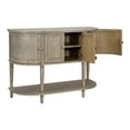 thumbnail image 2 of Curved Accent Cabinet, Lower Shelf, Solid Wood Veneer, Adjustable Interior Shelves, 47.5"w X 17"d 34"h Cabinet With Design, 4 Doors Gold Metal , Veneer Finish For Entryway, 2 of 7