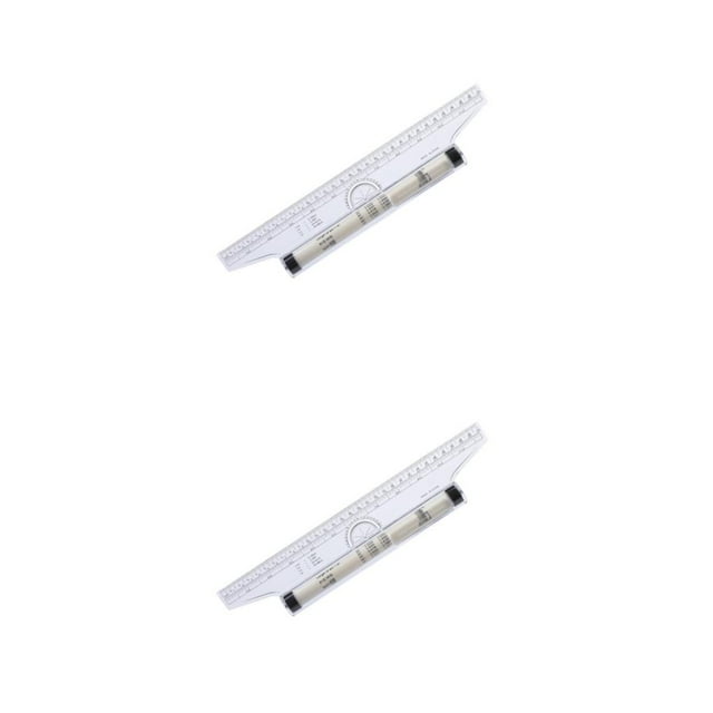 Youkk Rolling Parallel Ruler Universal Angle Parallels Scroll Lightweight Drawing Measuring Protractor Circular Template 30cm 2Set