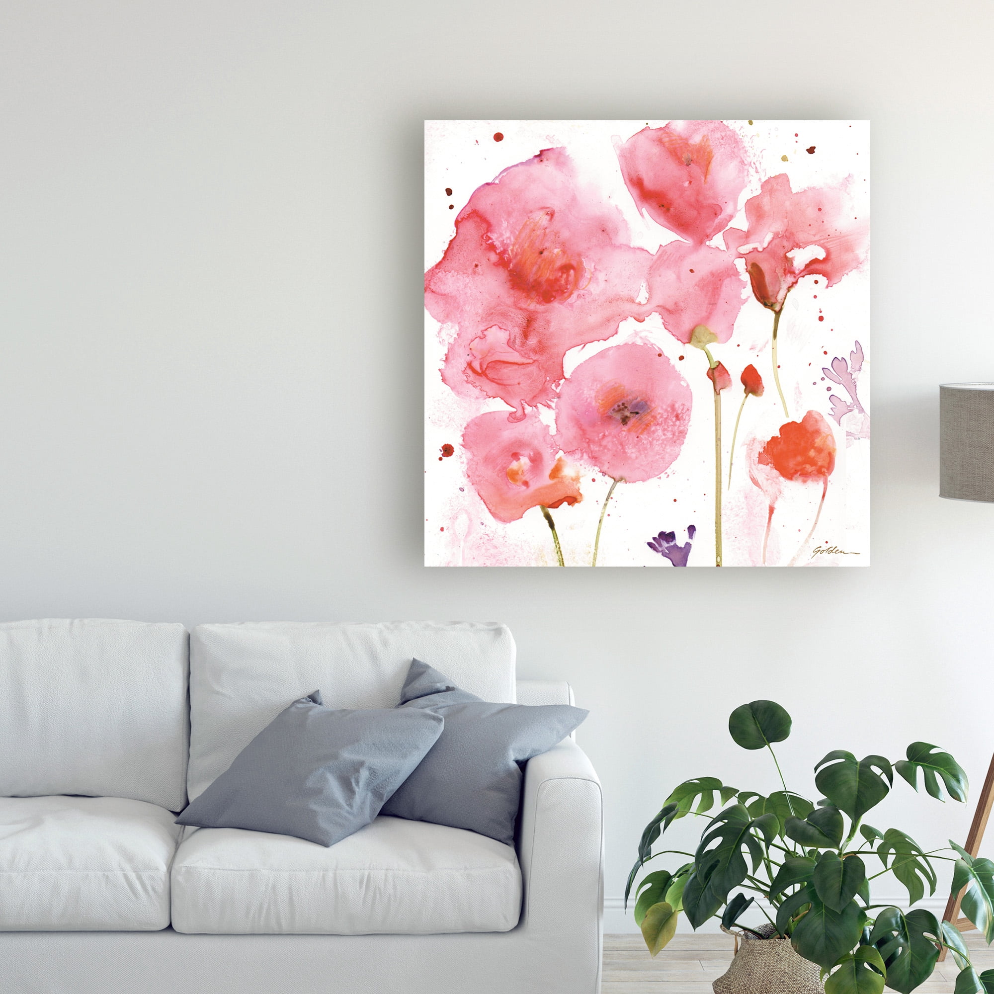Trademark Fine Art 'Rose- Pink Parade' Canvas Art by Sheila Golden
