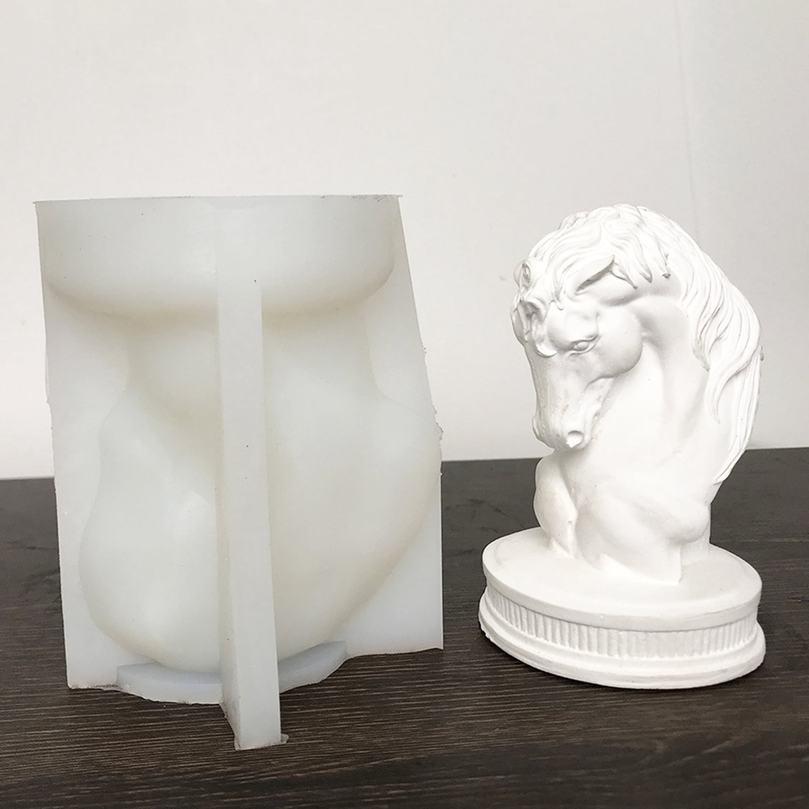 HomeLife Horse Head Sculpture Silicone Mold Non-sticky Reusable 3D Horse Head Candle Plaster Art Resin Making DIY Soap Aroma Candle Mold Craft Supplies Home Decor