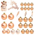 thumbnail image 1 of Bearachild Juego de adornos navideños duraderos y seguros de 30 piezas para decoraciones festivas duraderas Navidad Kits de decoración para fiestas oro rosa, 1 of 6