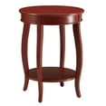 thumbnail image 3 of Hassch 18" Round Wooden Side Table with Open Shelf, Modern Red Accent End Desk for Small Space, Living Room, Bedroom, 3 of 8