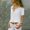 White, variant on GZWYHT Button Down Shirts Short Sleeve Shirts Sleeve Short Top Blouse Chiffon Ladies Solid Fashion Womens Plain T-Shirt Women's Blouse Womens Shirts Tshirts Shirts Workout Shirts Yellow XXL