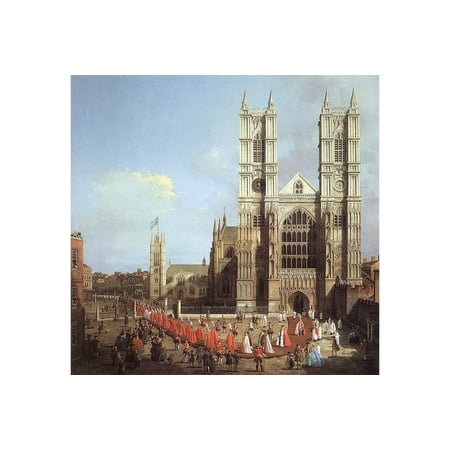 24x36 gallery poster, Westminster Abbey as seen in this painting by Canaletto 1749 is a World Heritage Site and one of Londons oldest and most important buildings