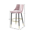thumbnail image 3 of Meridian Furniture Sleek Pink Velvet Stool (Set of 2), 3 of 8