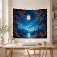 thumbnail image 5 of Magical Nocturnal Forest with Glowing Moon and Fireflies, Mystical Fantasy for Space Enthusiasts, Enchanted Night Sky Wall Art, Housewarming Gift Tapestry Wall Hanging for Bedroom and Living Room, 5 of 7