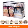 thumbnail image 4 of 3 Piezas Bolsas para Guardar Ropa Transparentes 60L, Bolsas Almacenaje Ropa Plegable de PVC, Cajas Almacenaje con Asas, Organizador Armario Para Mantas, Ropa, Juguetes, Mudanza, Libro, 4 of 8
