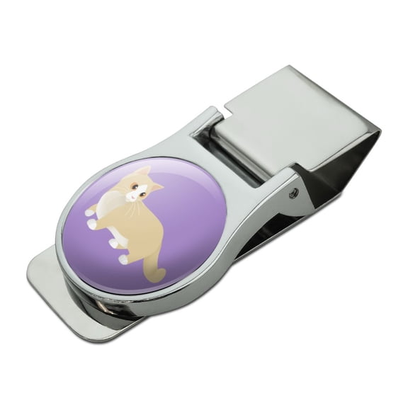 Munchkin Cat Satin Chrome Plated Metal Money Clip