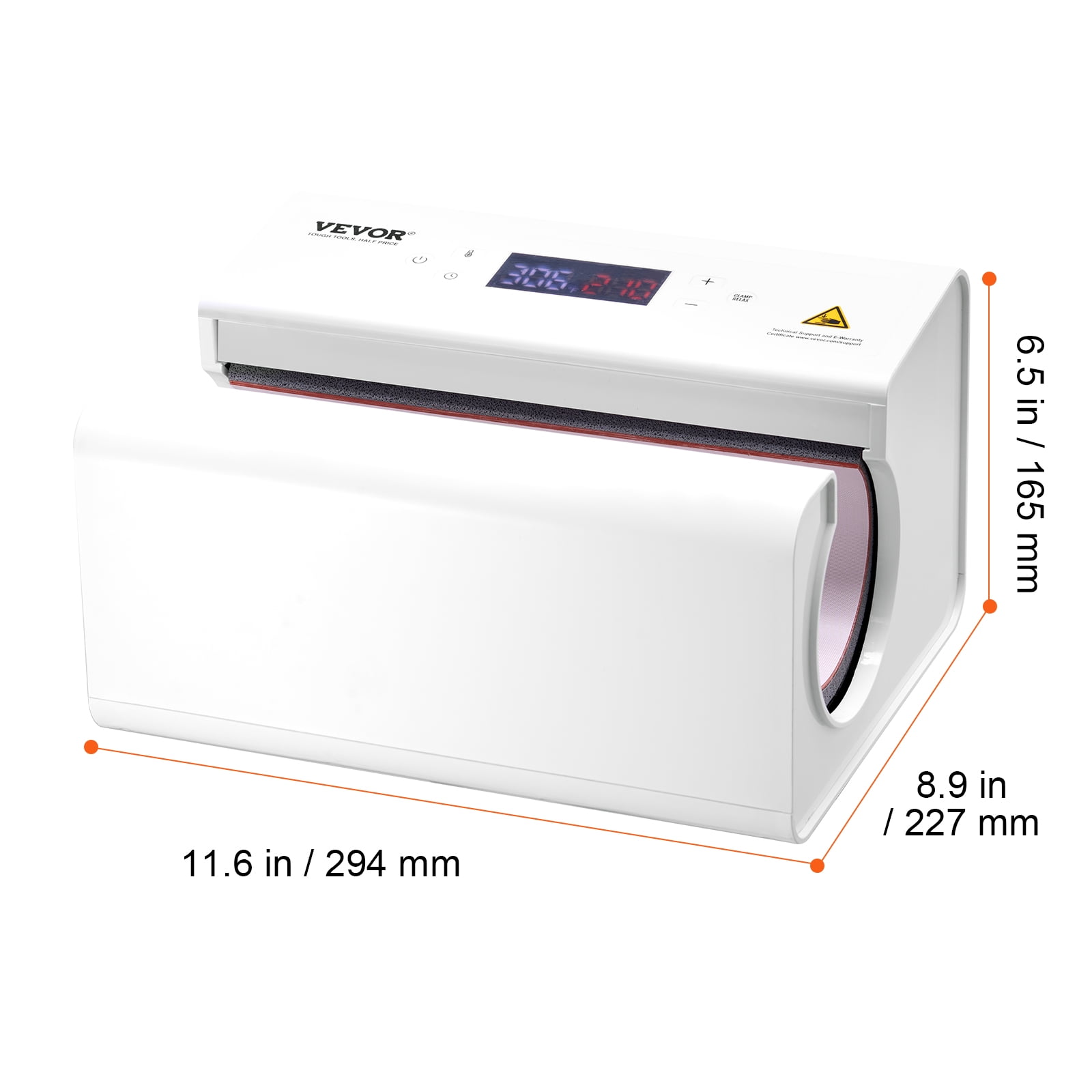 VEVOR Auto Tumbler Heat Press Machine, Mug Heat Press for 11-30oz Sublimation Tumblers, Heat Up Fast and Even, Tumbler Press with Tape and Glove, Temp and Time Setting, for Tumblers, Mugs, White