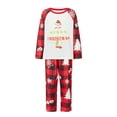 thumbnail image 2 of Elippeo Christmas Family Pajamas Matching Set Cartoon Letter Print Raglan Sleeve Tops and Elastic Plaid Pants Loungewear, 2 of 10