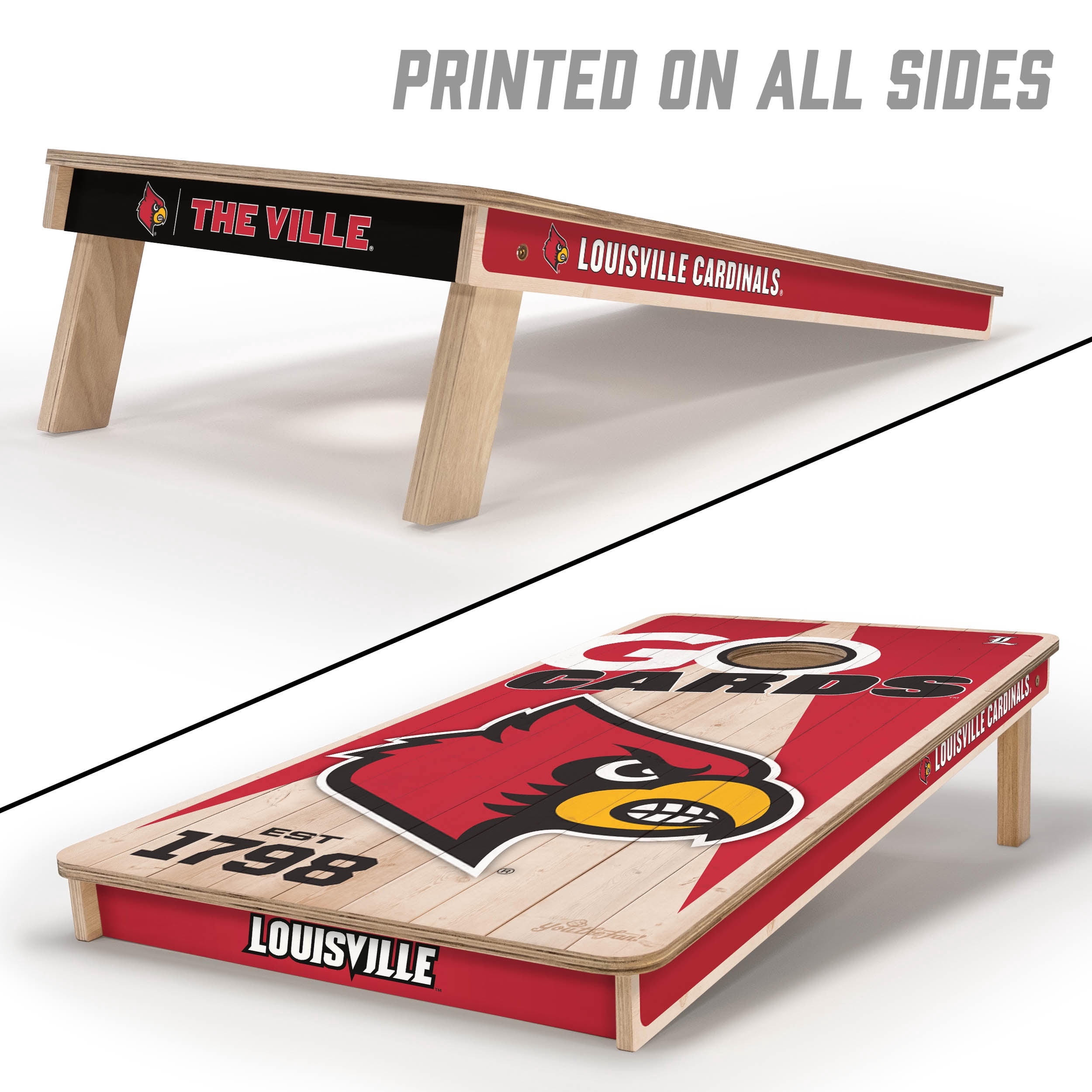 YouTheFan NCAA Louisville Cardinals 2' x 4' Cornhole Game No Bags
