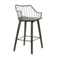 thumbnail image 3 of Winston Farmhouse Counter Stool In Dark Walnut Wood And Brown Metal, 3 of 7