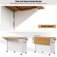 thumbnail image 4 of 52'' Kitchen Island with Drop Leaf, Embossed Texture Kitchen Island on Wheels with Spice Rack, Towel Rack, 2 Doors and 5 Drawers, Kitchen Storage Cart with Adjustable Shelf for Kitchen, White, 4 of 10