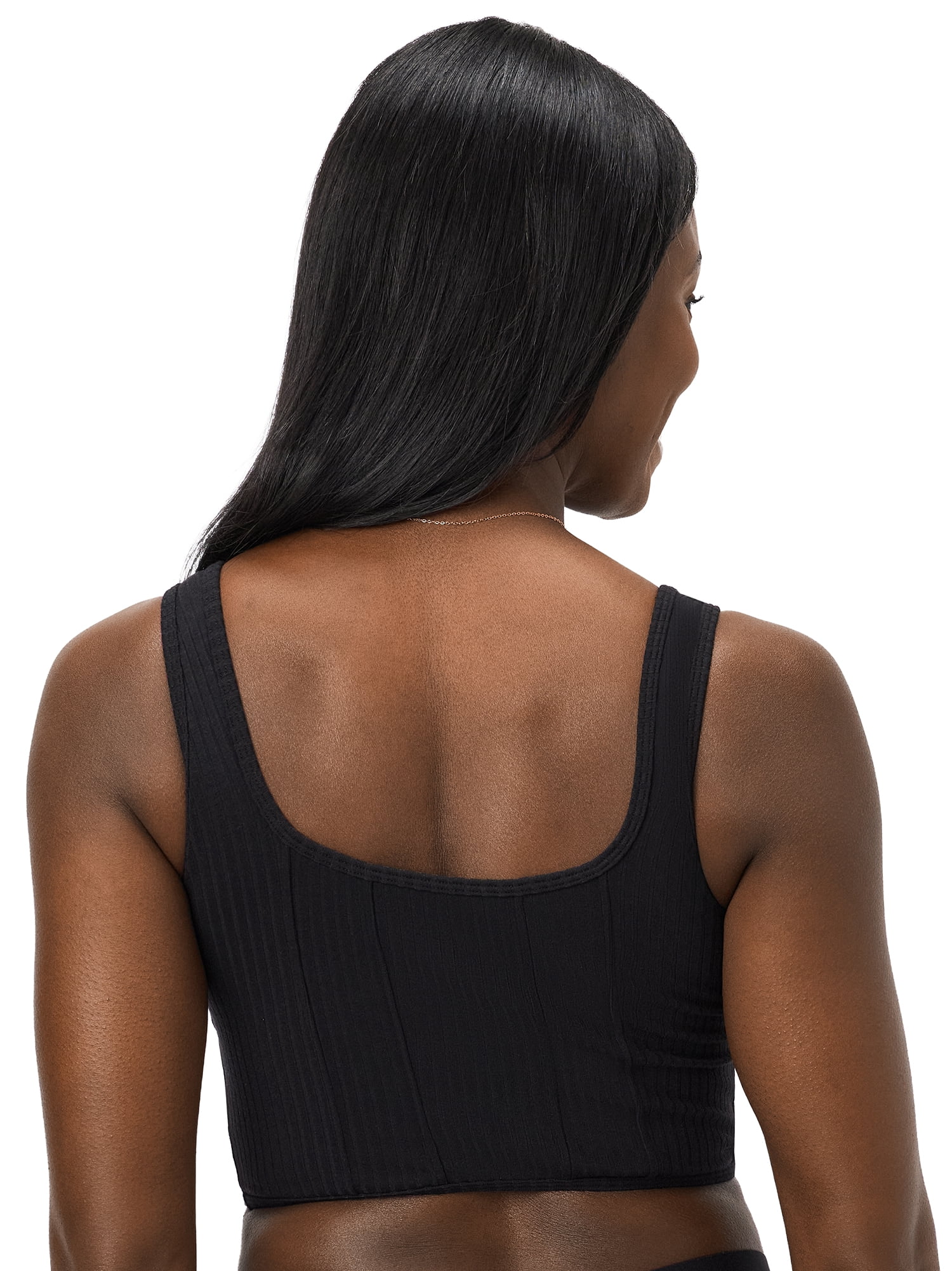 Kindly Yours Women’s Wireless Rib Longline Corset Bra Top, Sizes S-XXXL