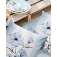 thumbnail image 3 of Outdoor Throw Pillow Cover Watercolor Blue Flower Gray Leaves Waterproof Cushion Covers 2 Pack Floral on Vintage Gradient Pillow Cases Home Decoration for Patio Garden Couch Sofa, 3 of 7