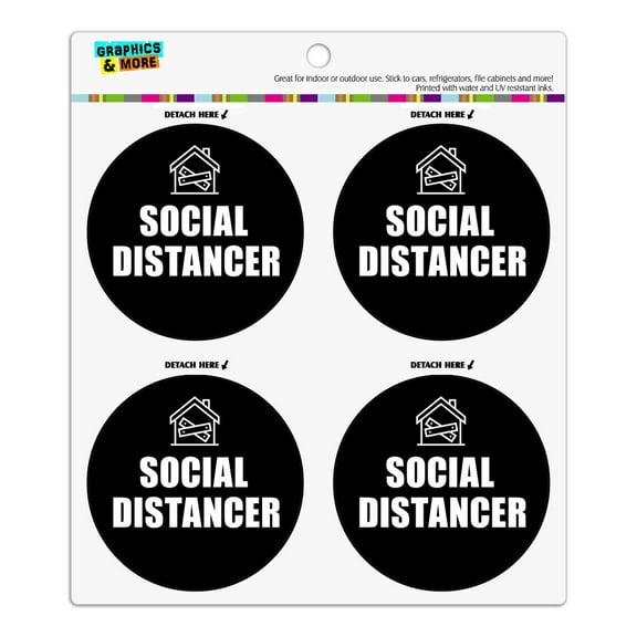 Boarded Up Home Social Distancer Refrigerator Fridge Locker Vinyl Circle Magnet Set