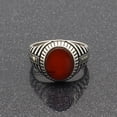 thumbnail image 3 of Silver Handmade Ring 925k Sterling Silver Red Carnelian GemStone Ring Men's Ring with Round Stones Outstanding Gift KCR015, 3 of 7