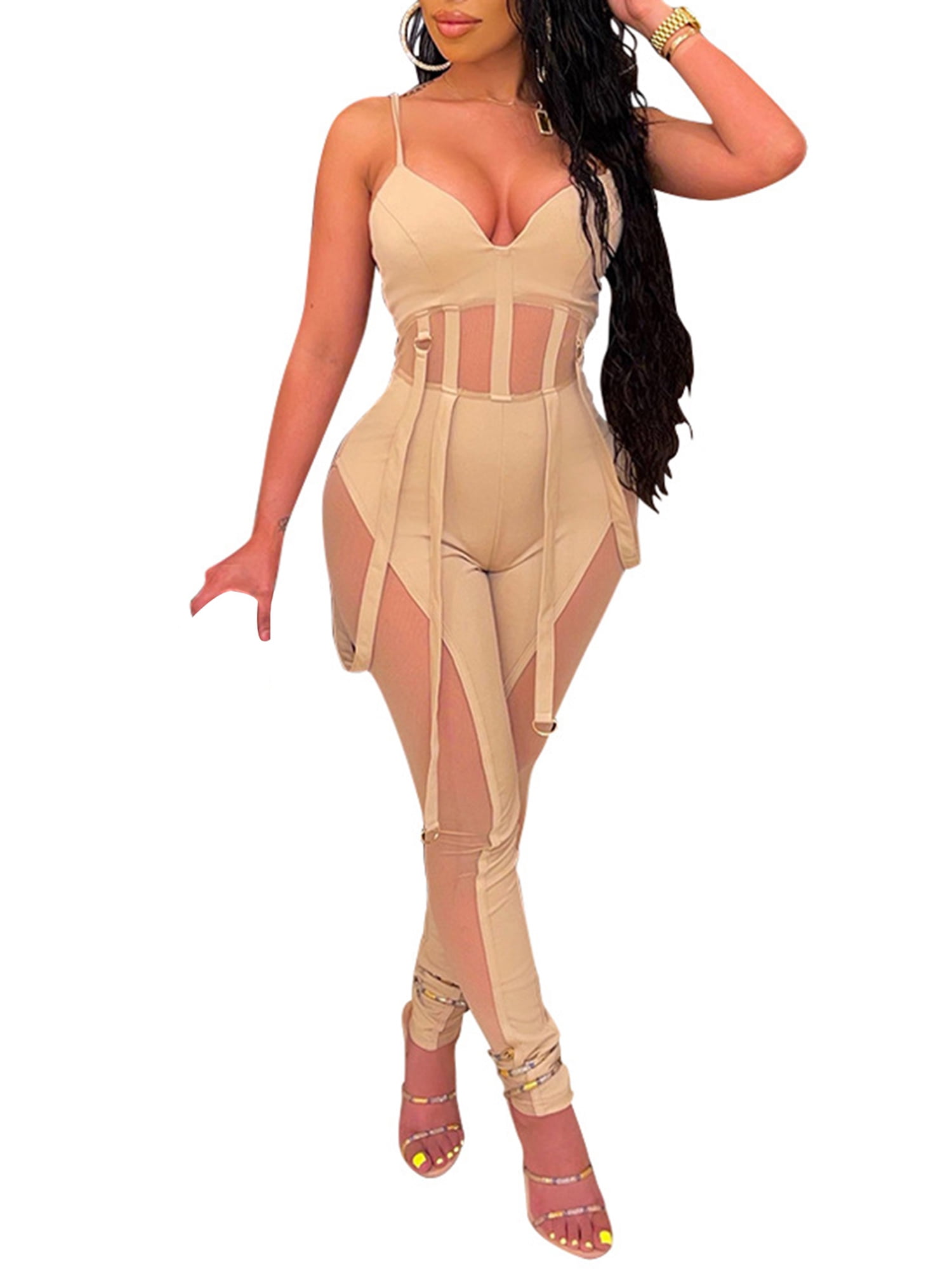 Womens Bodycon Buckle High Neck 