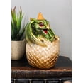 thumbnail image 7 of Green Wyrmling Baby Dragon On Golden Egg Backflow Incense Cone Burner Figurine, 7 of 7