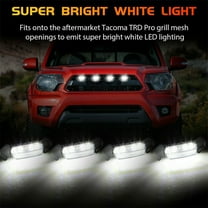 4X Raptor-Style White Lens Grille Led Lights For 2016-2021 Toyota Tacoma Trd Pro Fangkenuo