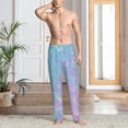 thumbnail image 5 of Uemuo Fantasy Gradient Pattern Men's Wide Leg Palazzo Lounge Pants with Pockets Light Weight Loose Comfy Casual Pajama Pants-Large, 5 of 9