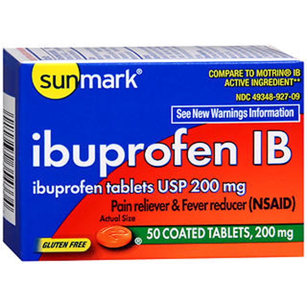 Sunmark Ibuprofen IB Tablets, 200 mg, 50 Count