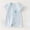 Blue, variant on Fesfesfes Baby Toddler Kids Short Sleeve Cotton Romper Jumpsuit with Collar, Cute Solid Color Button Down Onesie Outfit for Daily Summer Play Wear Kids 0-18 Months Old.