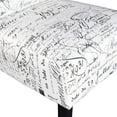 thumbnail image 7 of Modern Fabric Armless Accent Chair Decorative Slipper Chair Vanity Chair for Bedroom Desk, Corner Side Chair Living Room Furniture English Letter Print White, 7 of 7