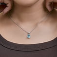 thumbnail image 6 of JeenMata 3.25 Carat Aquamarine March Birthstone - Round and Pear Cut Dangle Pendant Necklace in 18k White Gold Plated for Women, 6 of 8