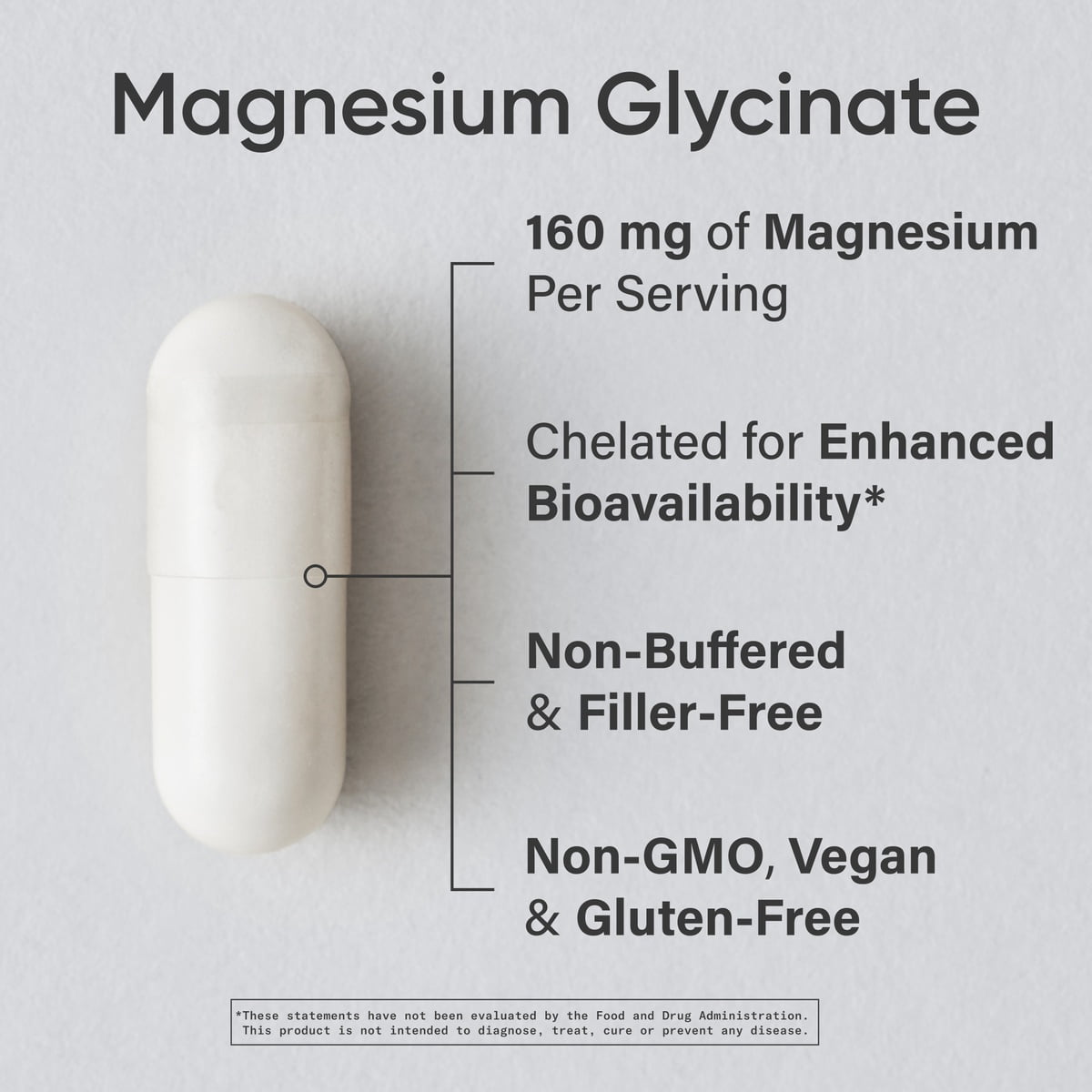 Sports Research® High Absorption Magnesium Glycinate 160mg Relaxation Muscle Nerve Support (90 Veggie Capsules)