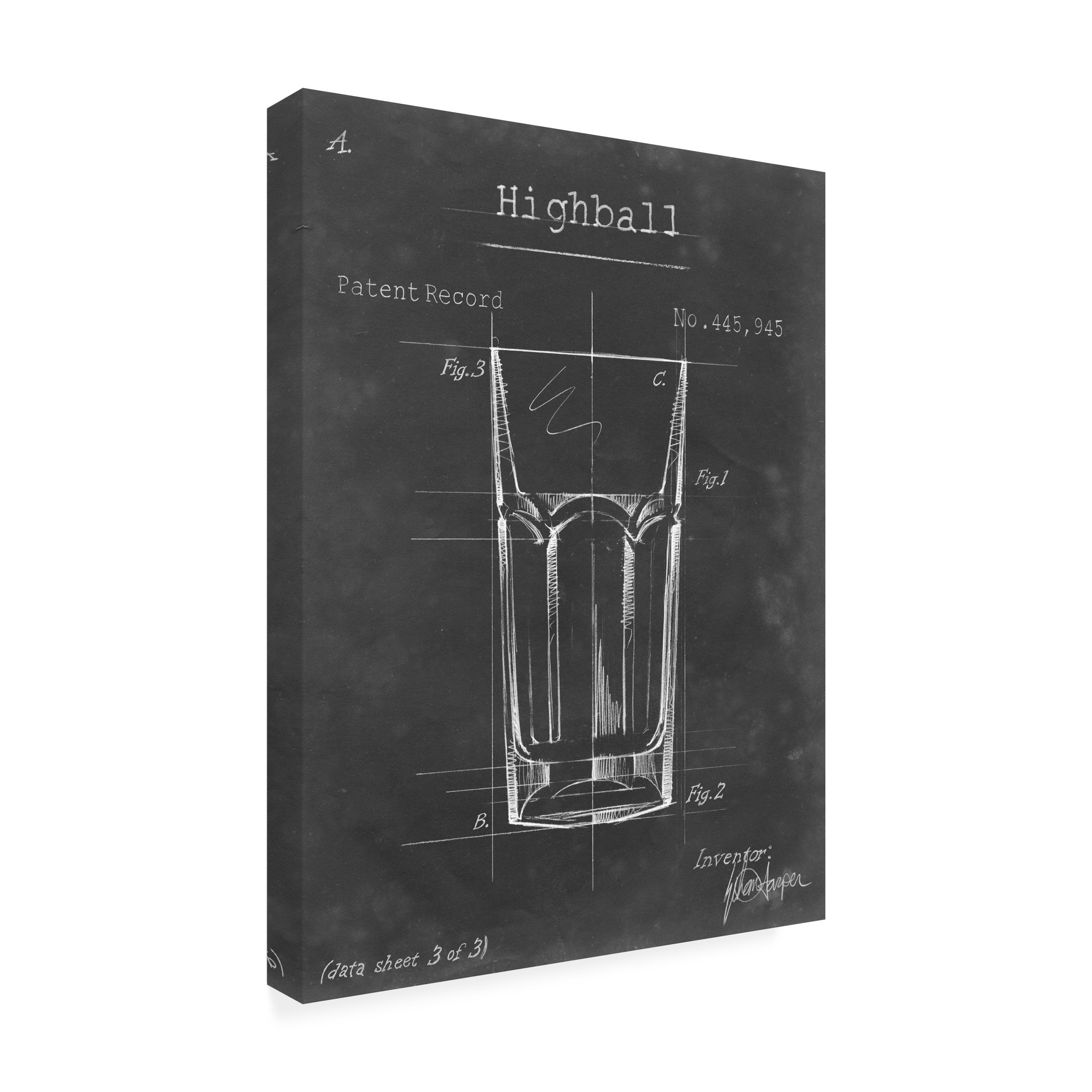 Trademark Fine Art Ethan Harper Barware Blueprint Ii Canvas Wall Art - 24x32
