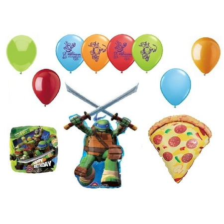 teenage mutant ninja turtles and pizza 11 piece birthday party mylar