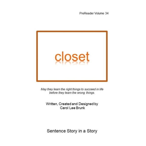 Prereader closet: PreReader Volume 34, Book 35, (Paperback)