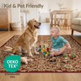 thumbnail image 4 of ODIKA 3'x5' Ultra-Soft Throw Mat, Bedside Shaped Way Motif Curling Botanical Vintage Hallways Entry None Washable, Bare feet friendly, Easy Care Indoor rug for Bedside, Vanity, 4 of 7
