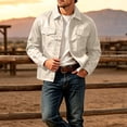 thumbnail image 5 of Men's Long Sleeve Button Front Workwear Jacket with Dual Chest Pockets Solid Color Casual Fall Outerwear for Daily Wear, 5 of 6