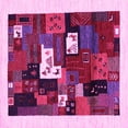 thumbnail image 1 of Ahgly Company Indoor Square Abstract Pink Contemporary Area Rugs, 4' Square, 1 of 4