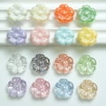 Kisor 20pcs 22mm UV Plating Acrylic Beads Acrylic Flower Beads, Flower