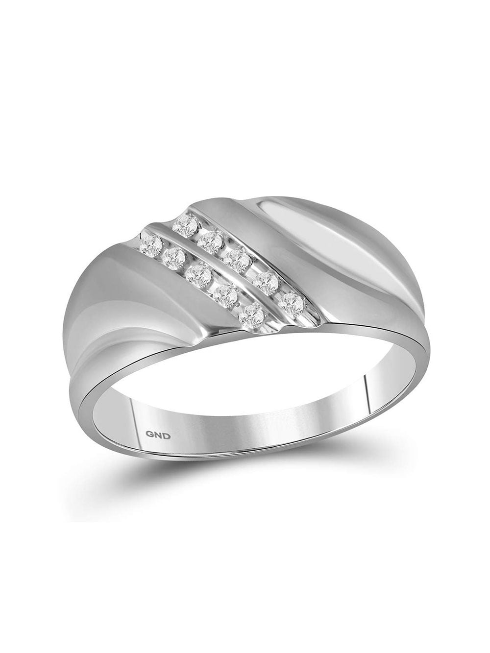 Mens Diamond Wedding Band .925 Sterling Silver Engagement Ring 0.25 Ct. 
