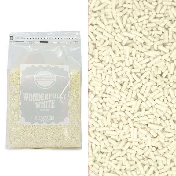 Mystic Sprinkles Plumpkins - Wonderfully White Jimmies 4.2lbs Bulk Bag