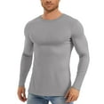 thumbnail image 4 of Chbgutlmr Mens Shirts Fall Long Sleeve Solid Color Crewneck Tops Fitting Casual Running Pullover Tops, 4 of 5