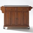 thumbnail image 5 of STAINLESS STEEL TOP KITCHEN CART/ISLAND IN CLASSIC CHERRY FINISH, 5 of 7