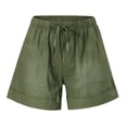 thumbnail image 5 of TRUBKH shorts for women drawstring shorts women womens shorts with pockets beach shorts lounge shorts women Drawstring Splice Casual Elastic Waist Pocketed Loose Shorts Pants Army Green 2XL, 5 of 7