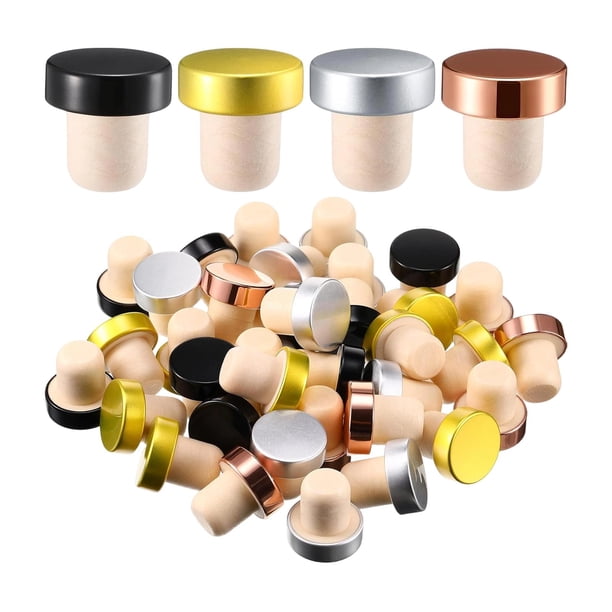 36 tapones de vino de 19,5 mm reutilizables para mantener el champán fresco. Mezclado
