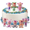 thumbnail image 3 of 8 Uds. Mini muñecos de silicona para bebés, adornos para pasteles, encantador cochecito de bebé llorón, decoración Interior, 3 of 8
